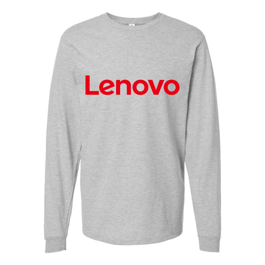 Men's Lenovo Long sleeves Cotton Blend T-Shirt - Gray