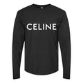 Men's Celine white Long sleeves Cotton Blend T-Shirt - Black