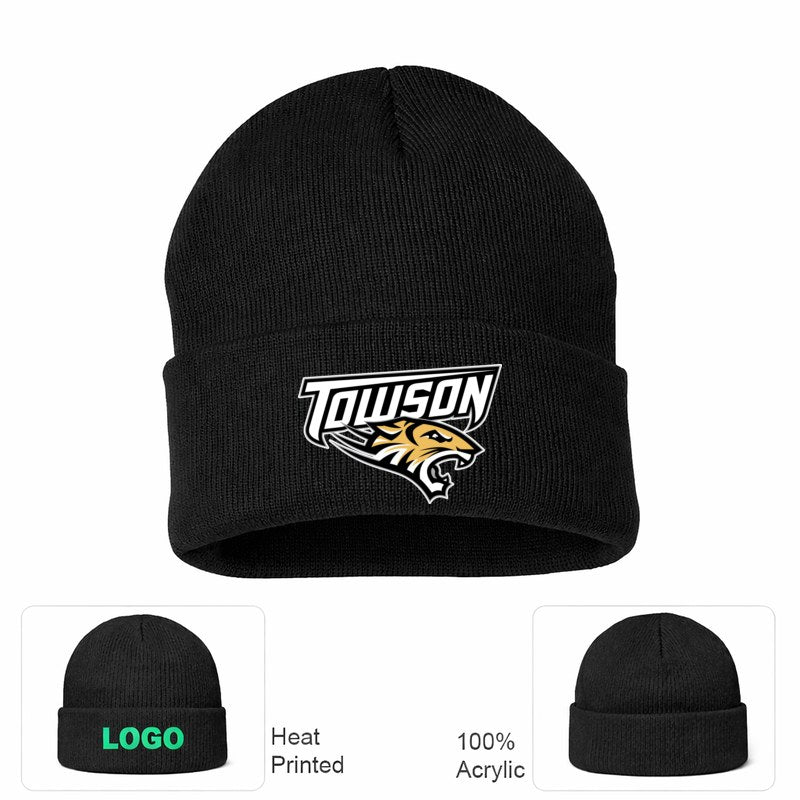 Towson Tigers Black Beanie Hat