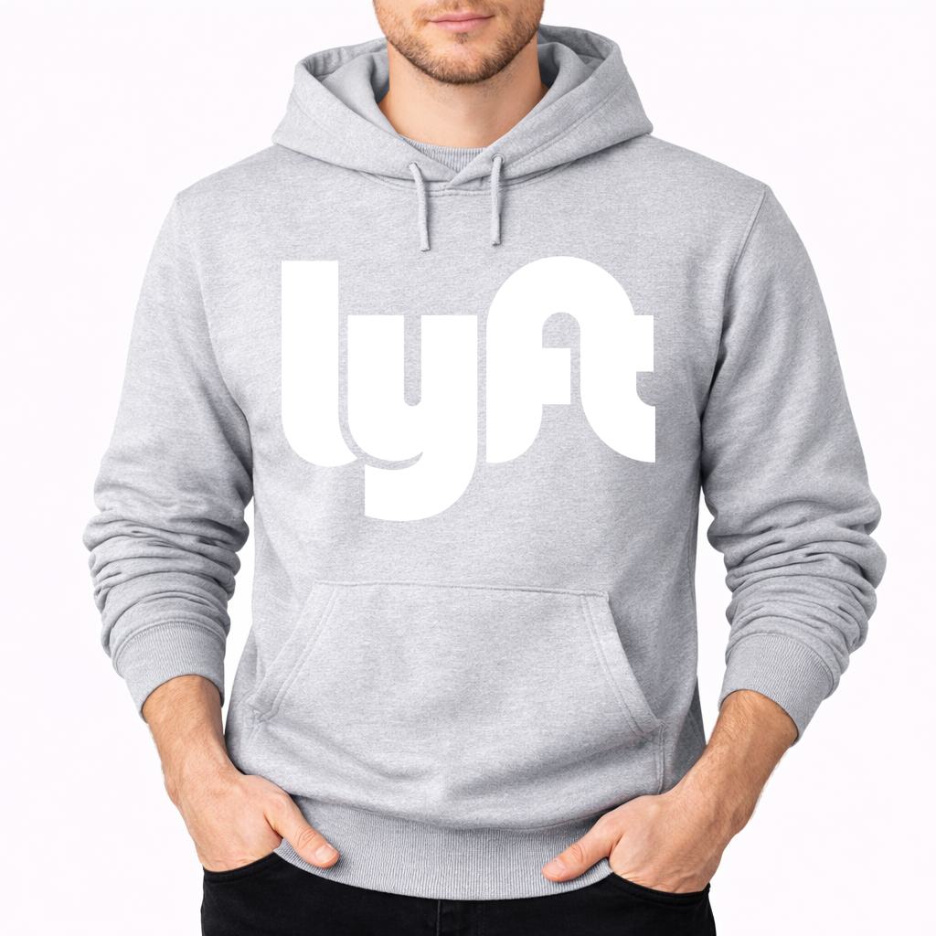 Men's Lyft White Pullover Hoodie - Gray