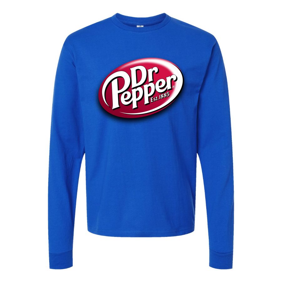 Men's dr-pepper-logo-png-transparent-1024x789 Long sleeves Cotton Blend T-Shirt - Blue