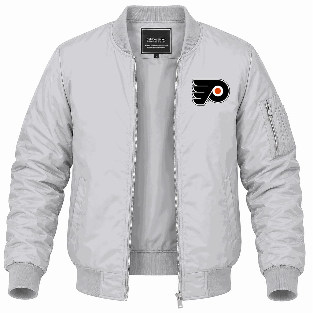 Men's Philadelphia Flyers Lightweight Bomber Jacket - Gray