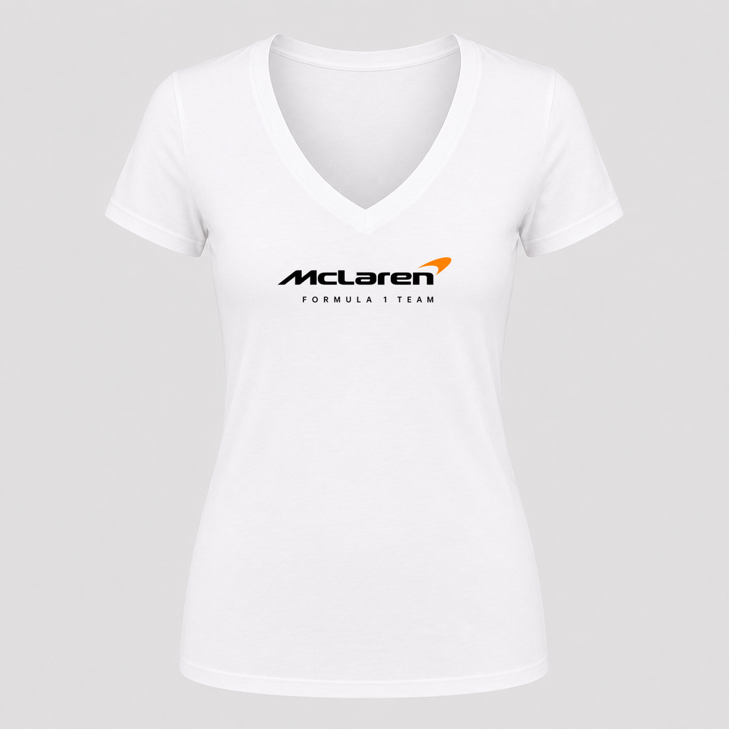 Women's McLaren Formula 1 Team V Neck T-Shirt in white