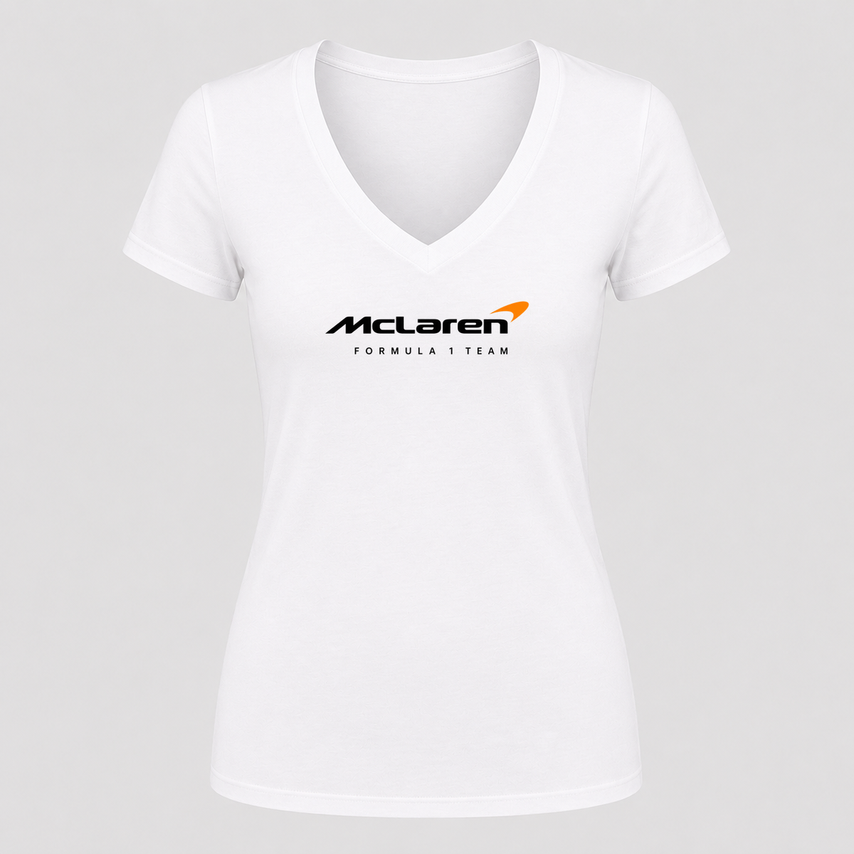 Women's McLaren Formula 1 Team V Neck T-Shirt in white