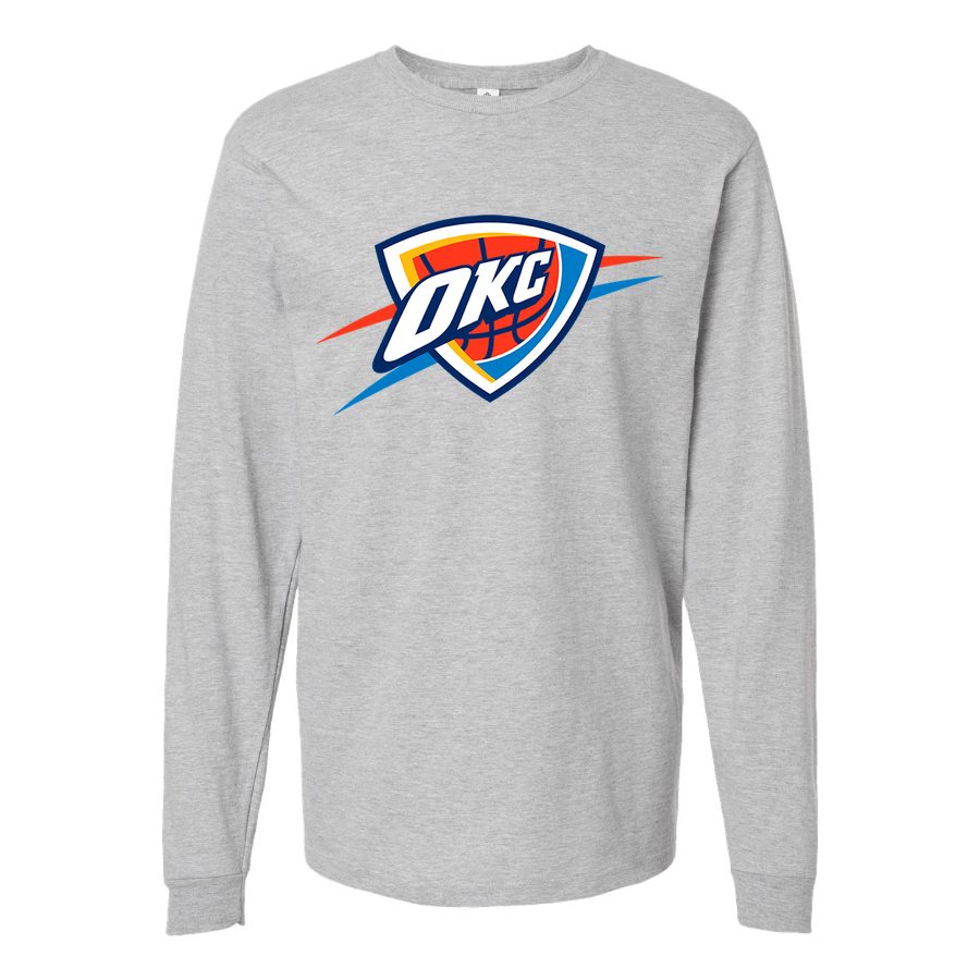 Men's Oklahoma City Thunder Long sleeves Cotton Blend T-Shirt - Gray