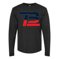 Men's Tom Brady 12 Long sleeves Cotton Blend T-Shirt - Black