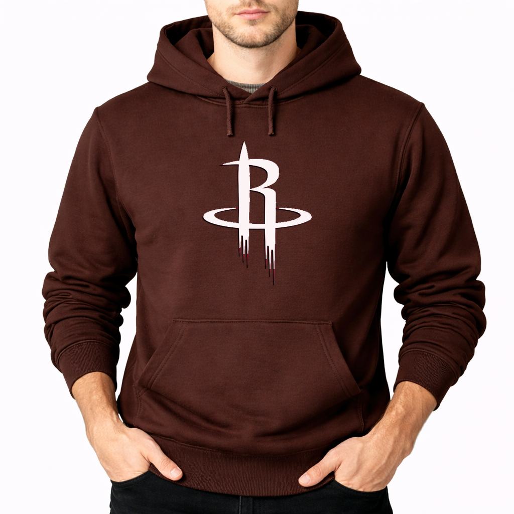 Men's Houston Rockets Army Green Pullover Hoodie - Brown