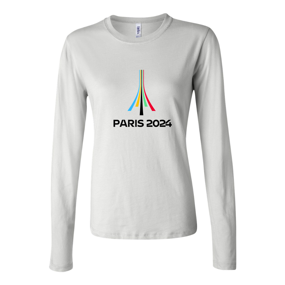 Women's Paris 2024 Olympics logo black Long Sleeve T-Shirt - White