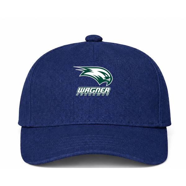 Wagner Seahawks Logo Navy Dad Baseball Cap Hat