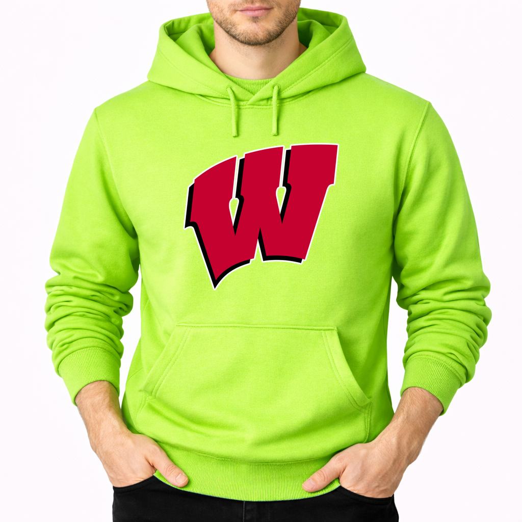 Men's Wisconsin Badgers Pullover Hoodie - Lime green