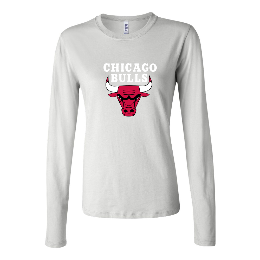 Women's Chicago bulls white Long Sleeve T-Shirt - White