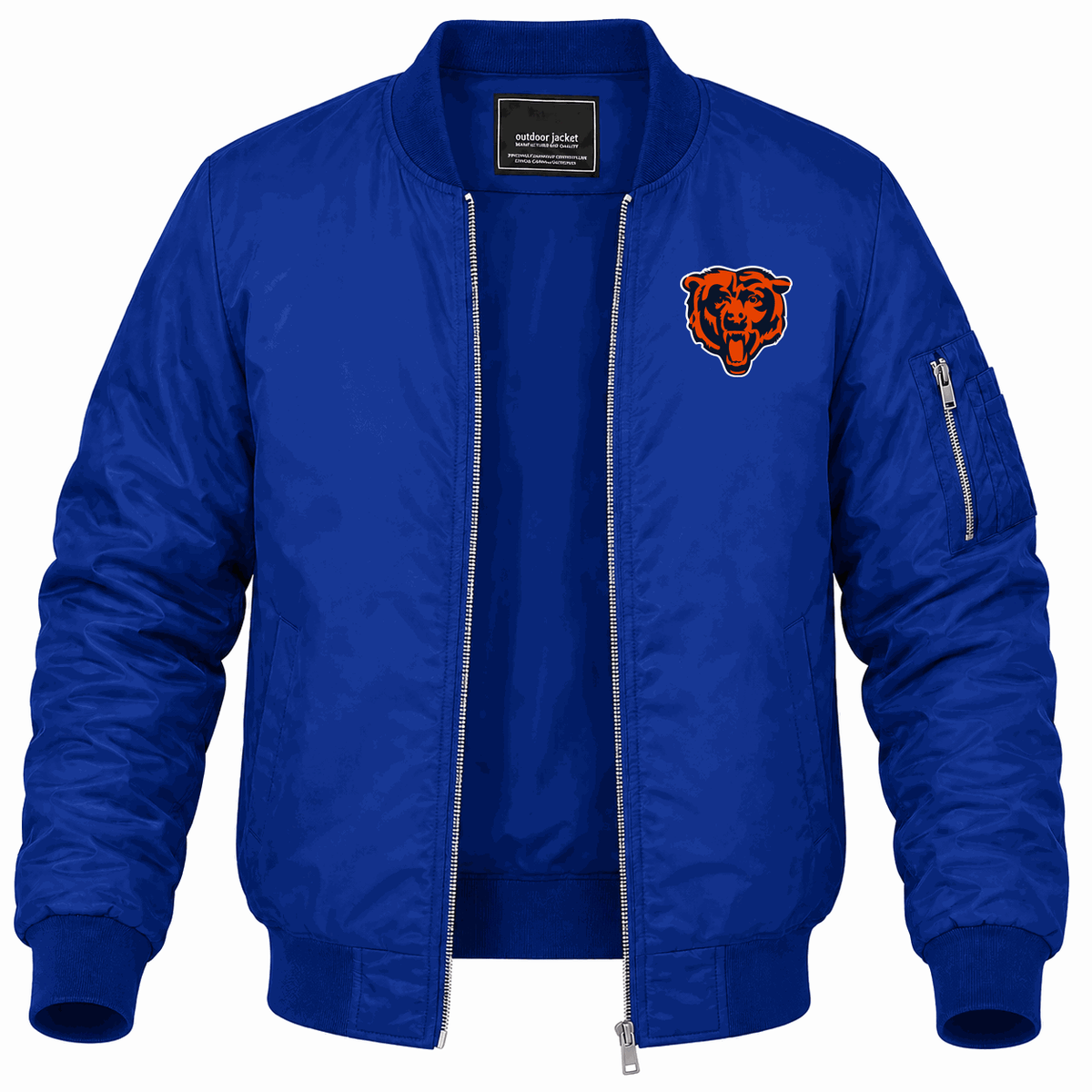 Men's Chicago Bears Lightweight Bomber Jacket - Blue