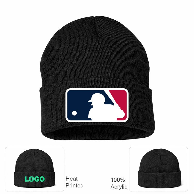 Major League Baseball Logo Black Beanie Hat