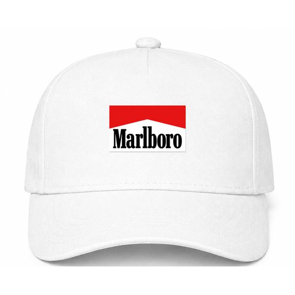 Marlboro Logo White Dad Baseball Cap Hat