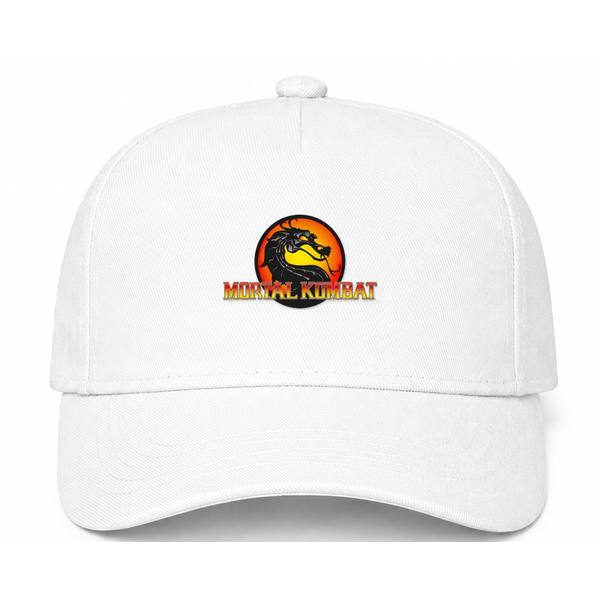 Mortal Kombat Logo White Dad Baseball Cap Hat