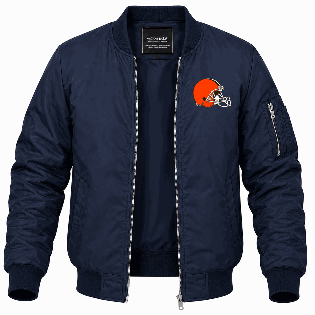 Men's Cleveland Browns Lightweight Bomber Jacket - Navy