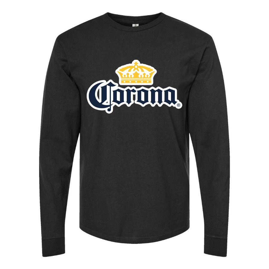 Men's Corona logo Long sleeves Cotton Blend T-Shirt - Black