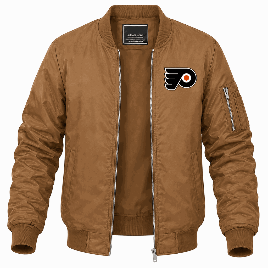Men's Philadelphia Flyers Lightweight Bomber Jacket - Brown