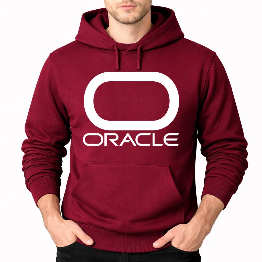 Men's Oracle White Pullover Hoodie - Burgundy