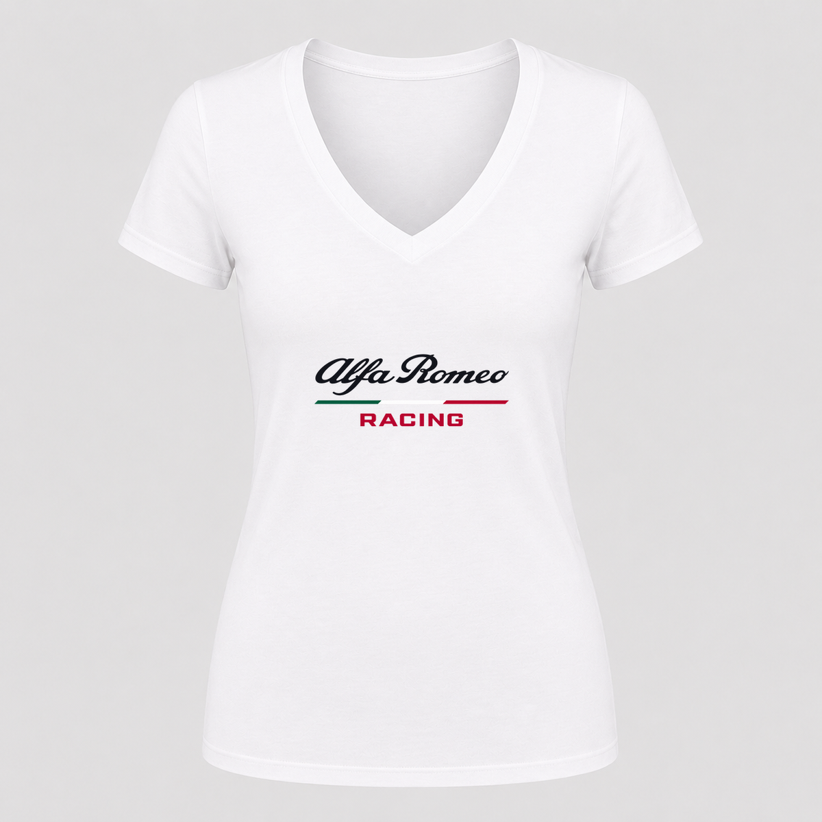 Women's Alfa Romeo Racing V Neck T-Shirt in white