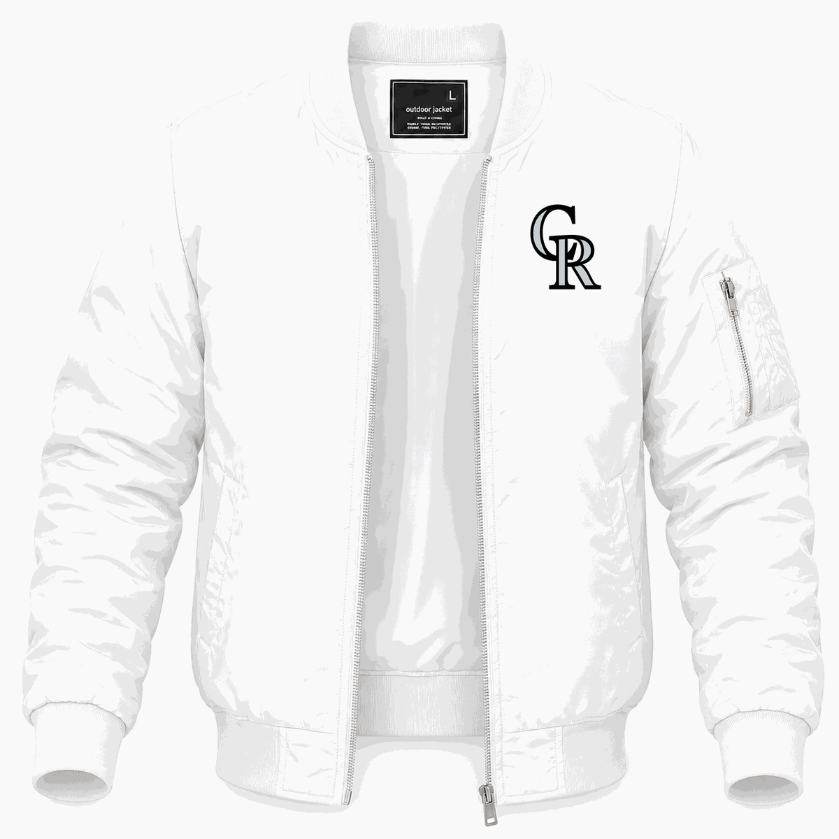 Men's Colorado Rockies Lightweight Bomber Jacket - White
