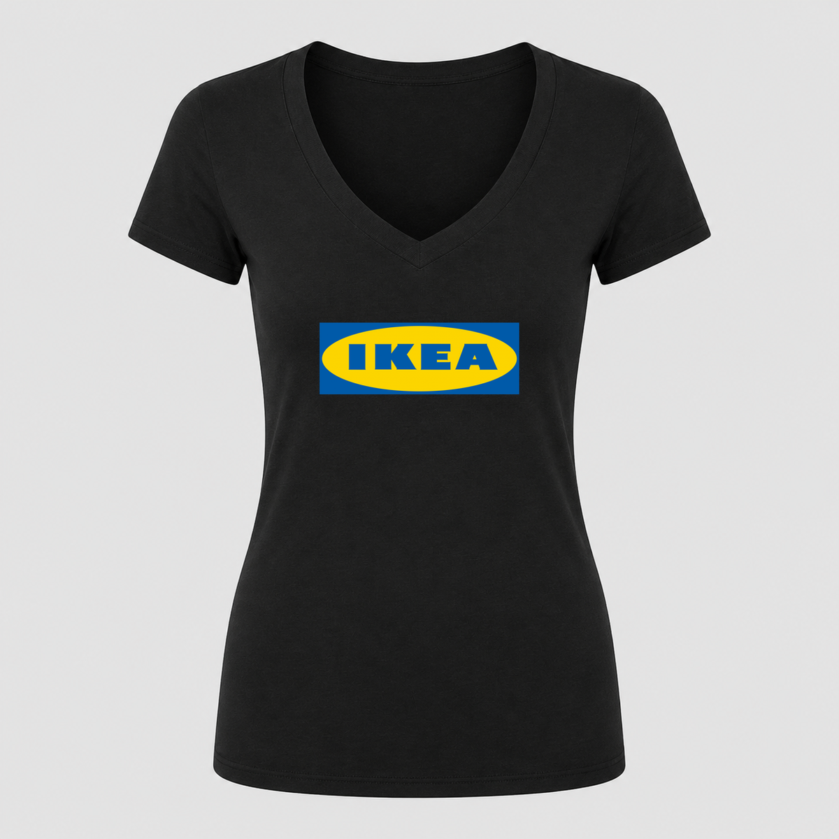 Women's IKEA V Neck T-Shirt in black