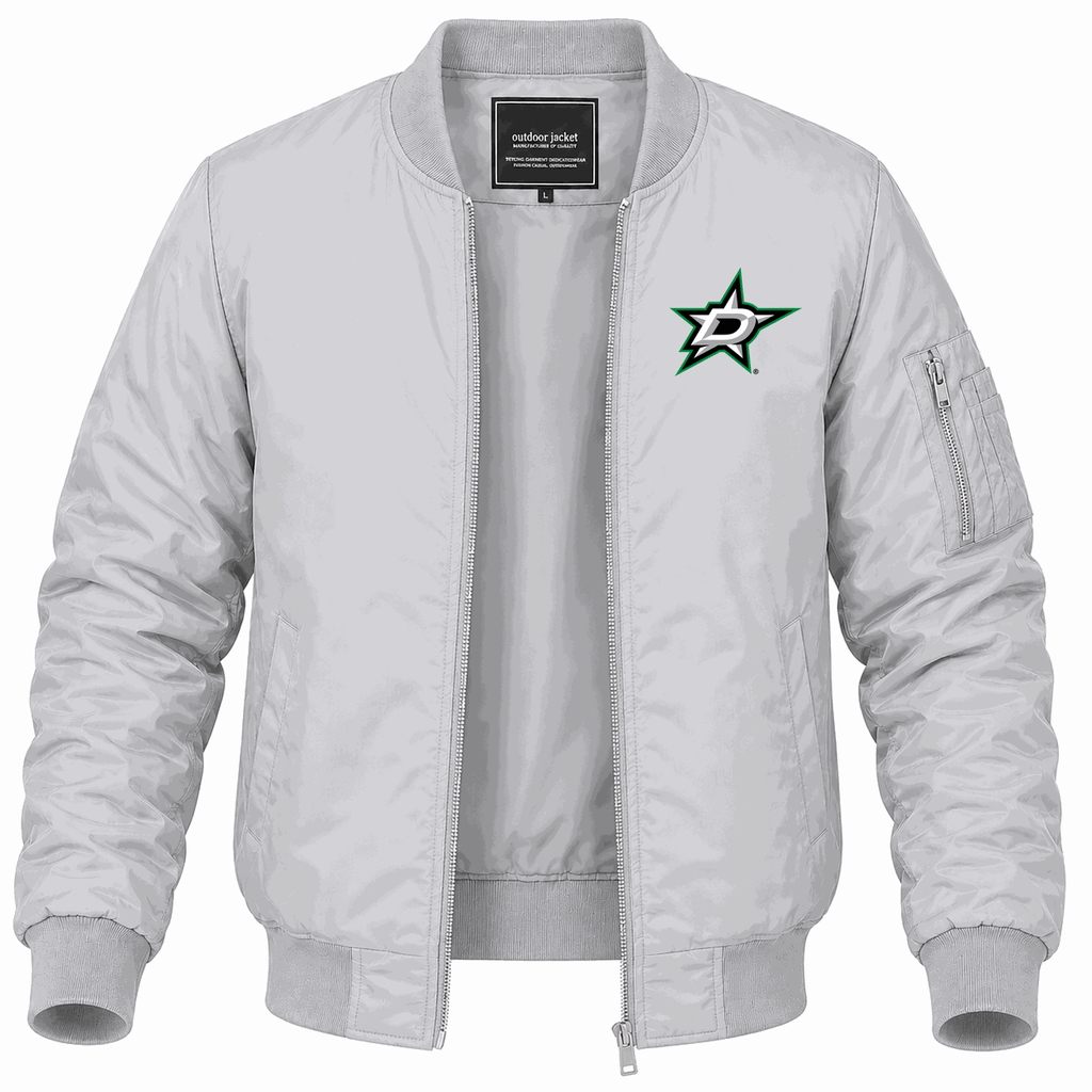 Men's Dallas Stars Lightweight Bomber Jacket - Gray
