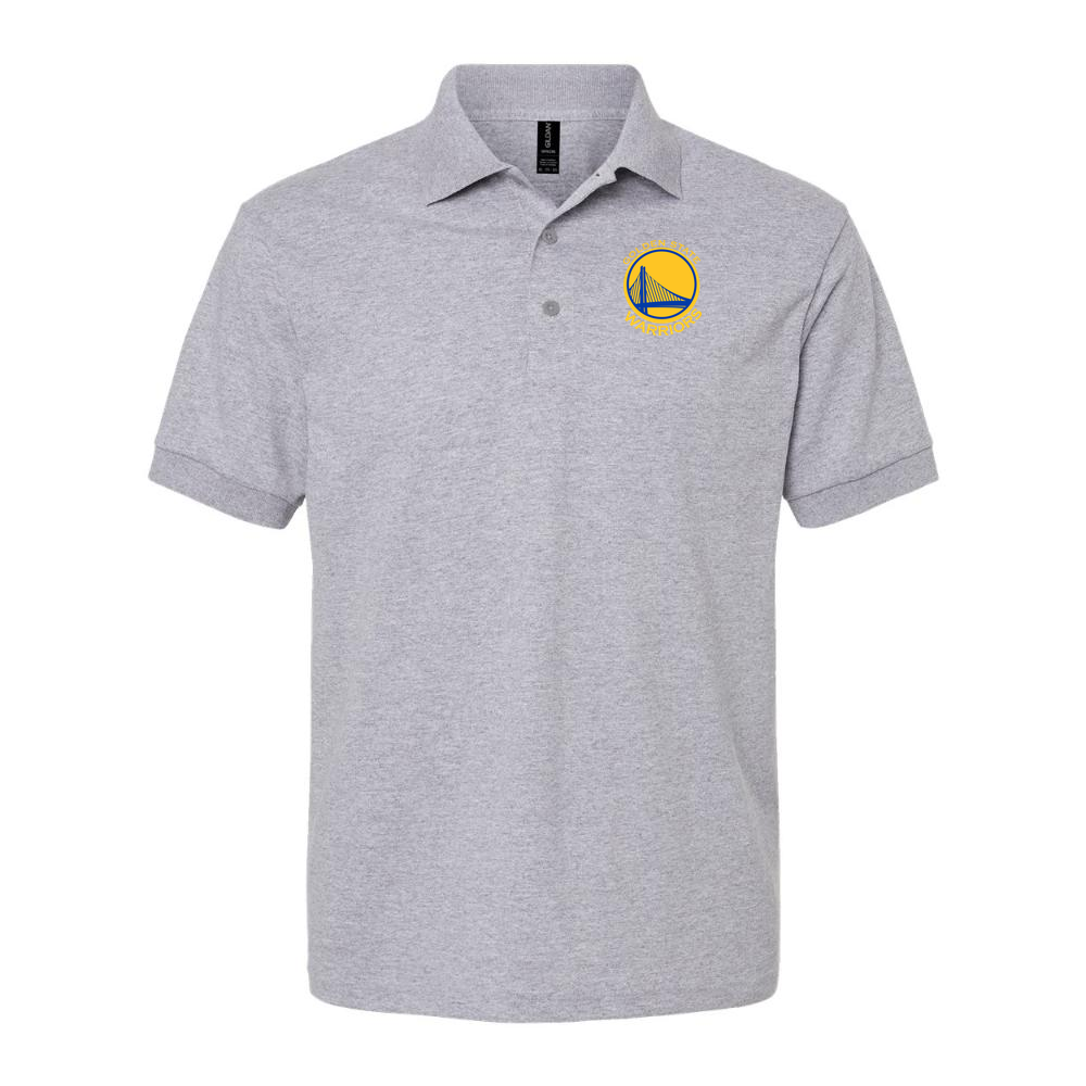 Men's Golden State Warriors Yellow Logo Dry Blend Polo - Gray