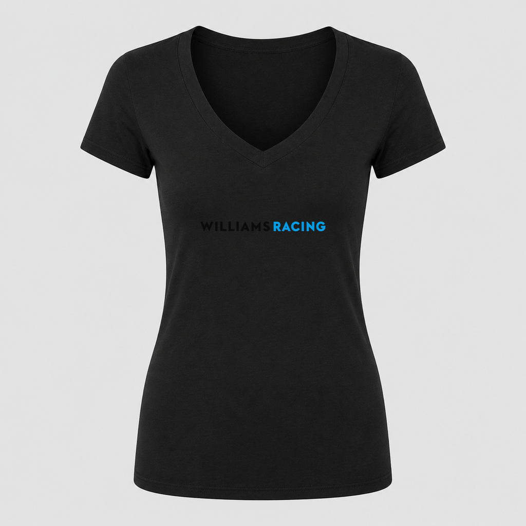 Women's Williams Racing V Neck T-Shirt in black