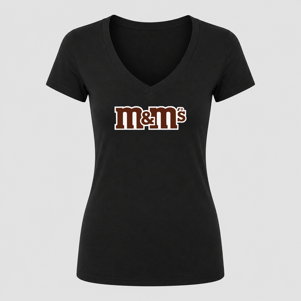 Women's M&M’s V Neck T-Shirt in black