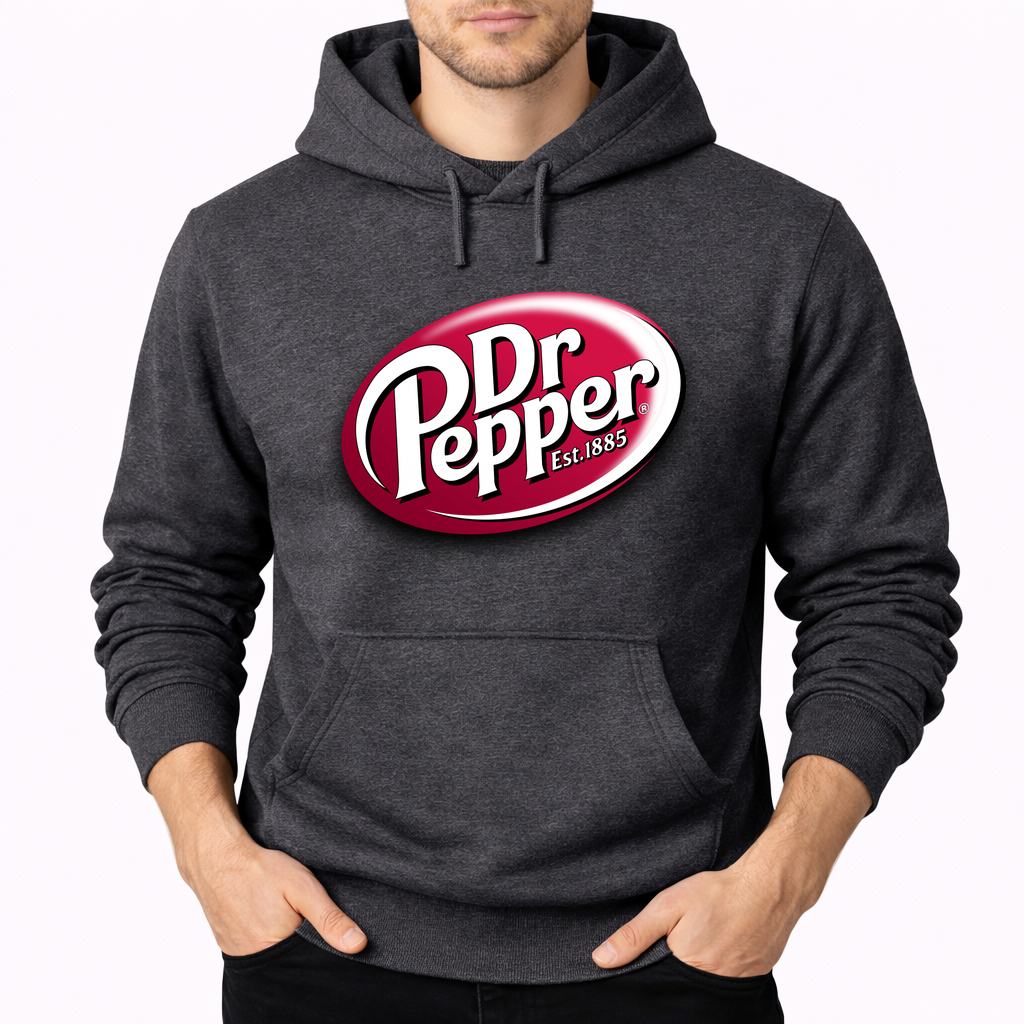 Men's Dr Pepper Pullover Hoodie - Charcoal