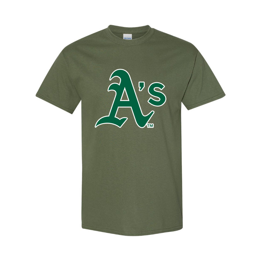 Men's Oakland Athletics Cotton T-Shirt - Army Green
