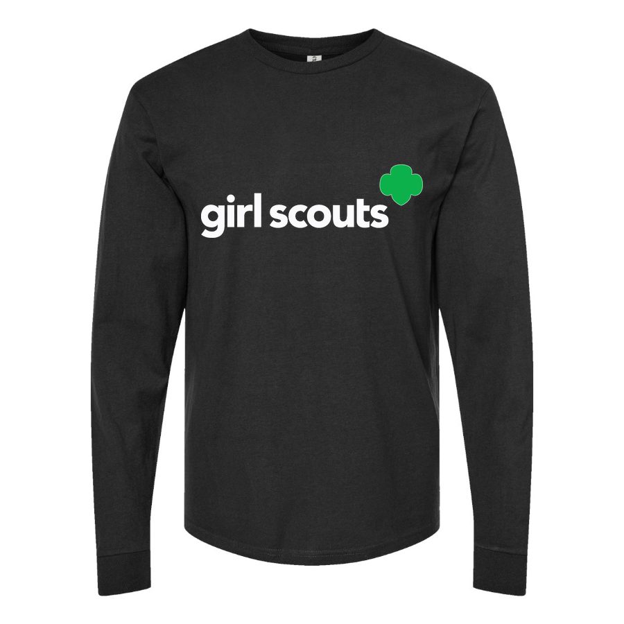 Men's Girl Scouts White Long sleeves Cotton Blend T-Shirt - Black