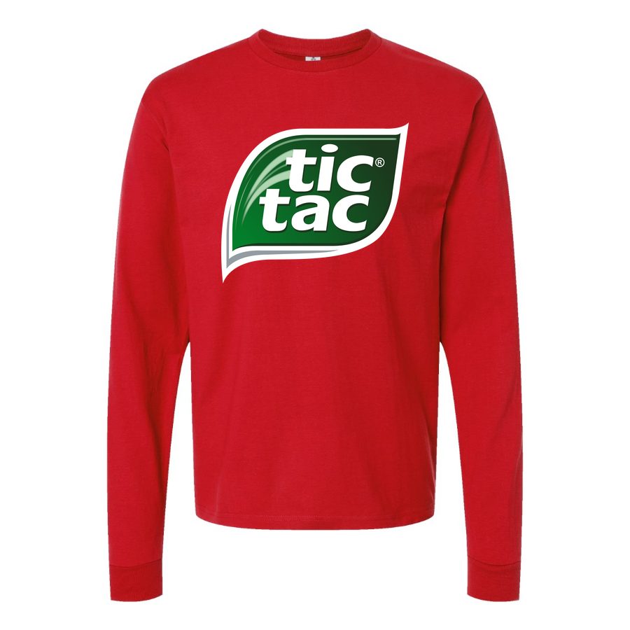 Men's Tic Tac logo PNG1 Long sleeves Cotton Blend T-Shirt - Red