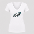 Women's Philadelphia Eagles V Neck T-Shirt in white
