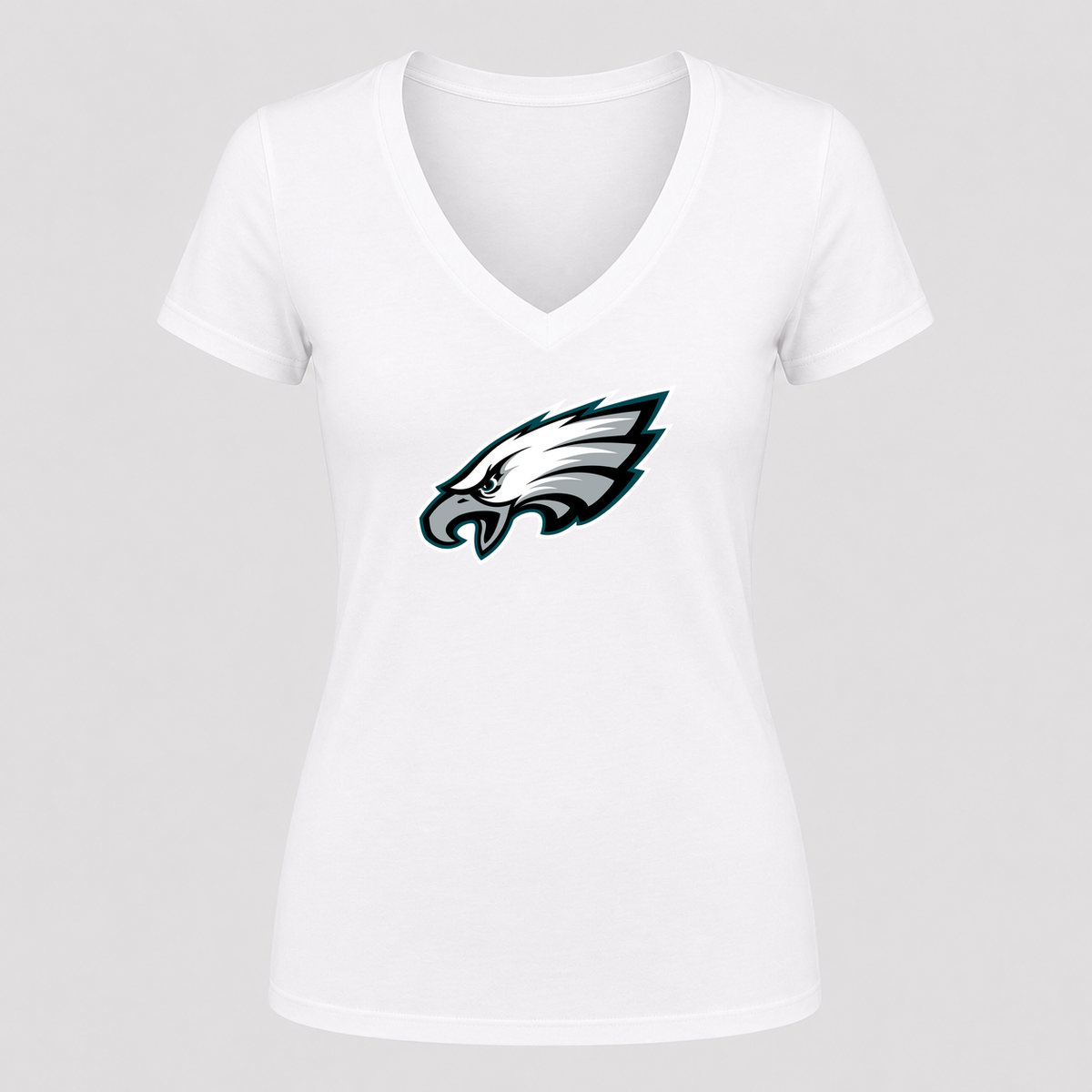 Women's Philadelphia Eagles V Neck T-Shirt in white