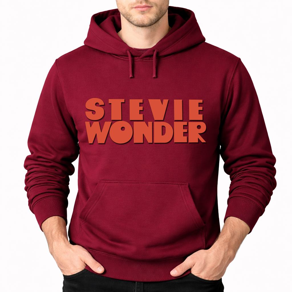 Men's Stevie Wonder Pullover Hoodie - Burgundy