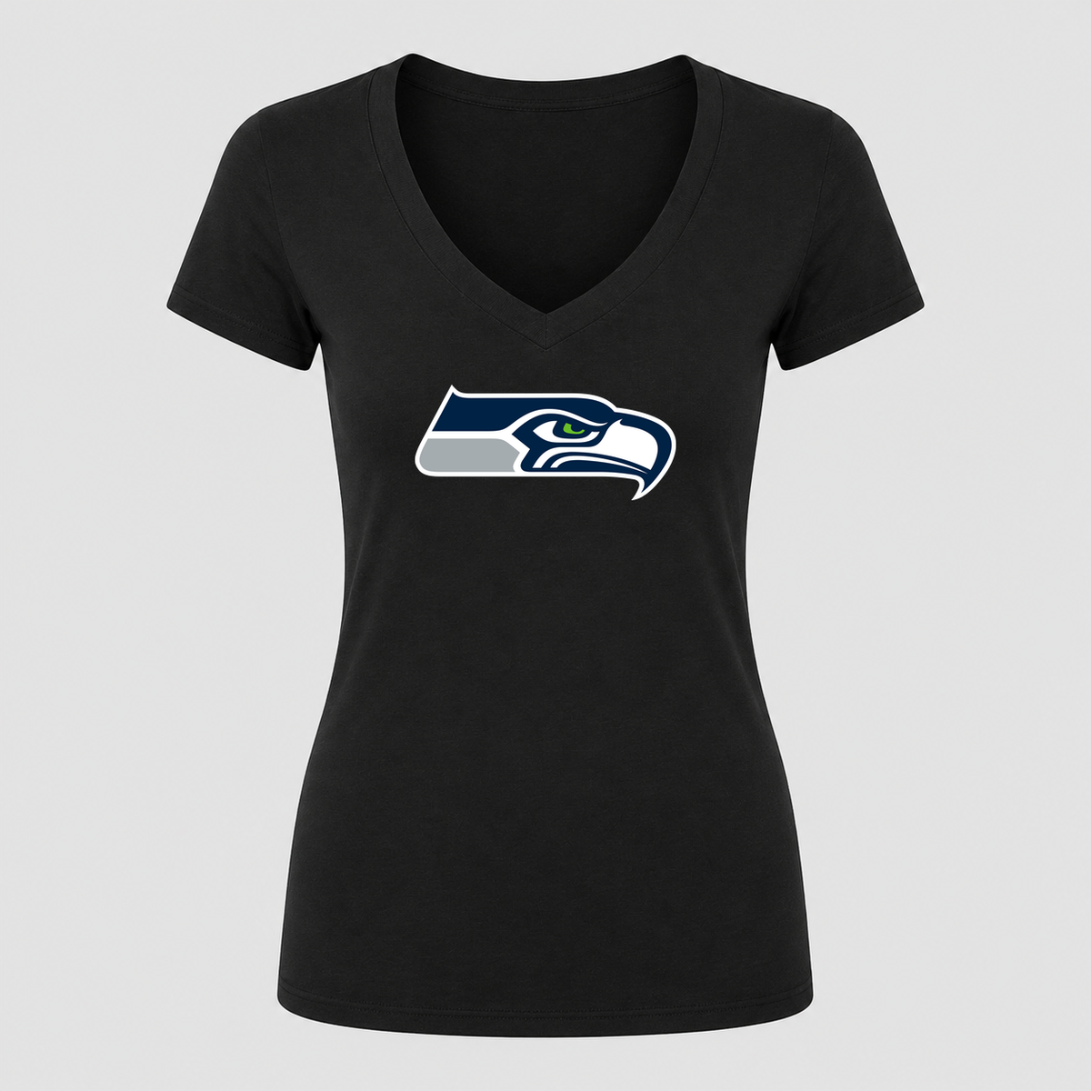 Women's Seattle Seahawks V Neck T-Shirt in black