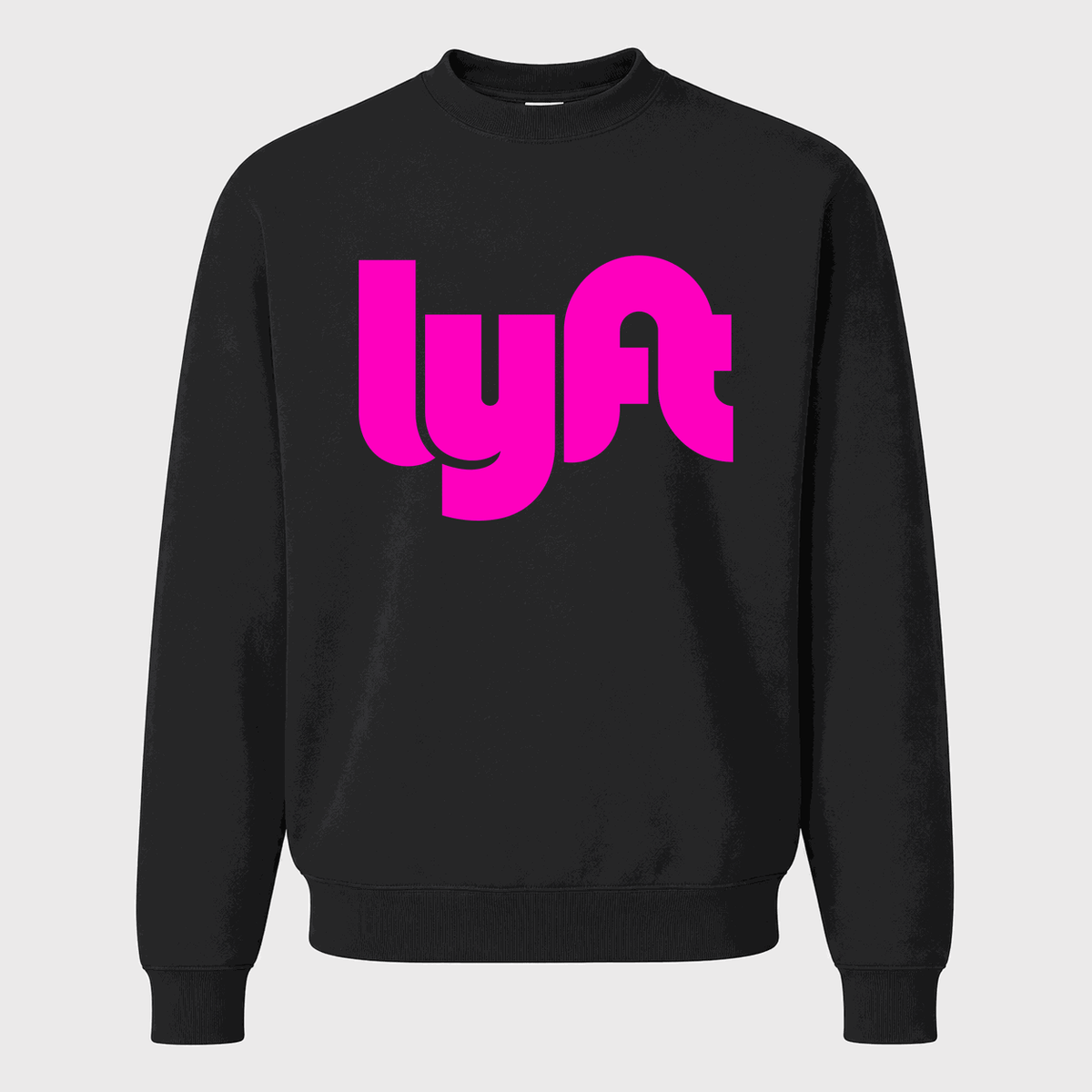 Men's Lyft Pink Logo Crewneck Sweatshirt - Black