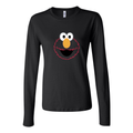 Women's Elmo Face2 Long Sleeve T-Shirt - Black
