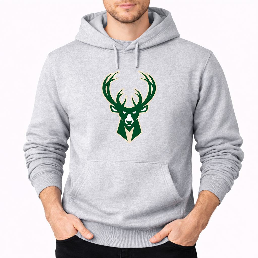 Men's Milwaukee Bucks Pullover Hoodie - Gray