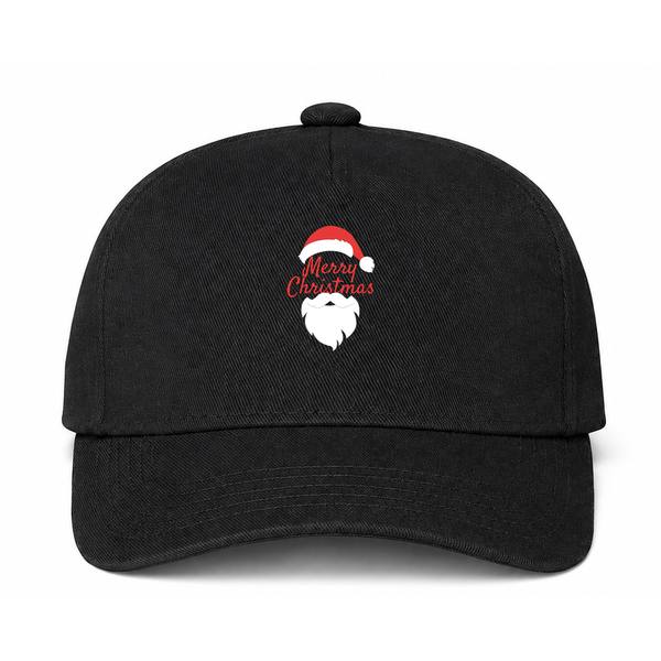 Merry Christmas Santa Claus Logo Black Dad Baseball Cap Hat