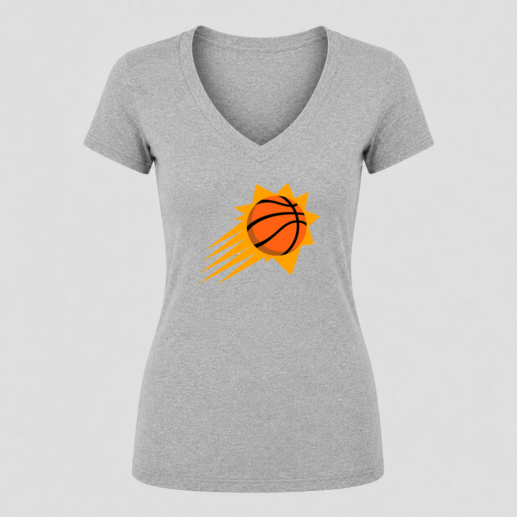 Women's Phoenix Suns V Neck T-Shirt in gray