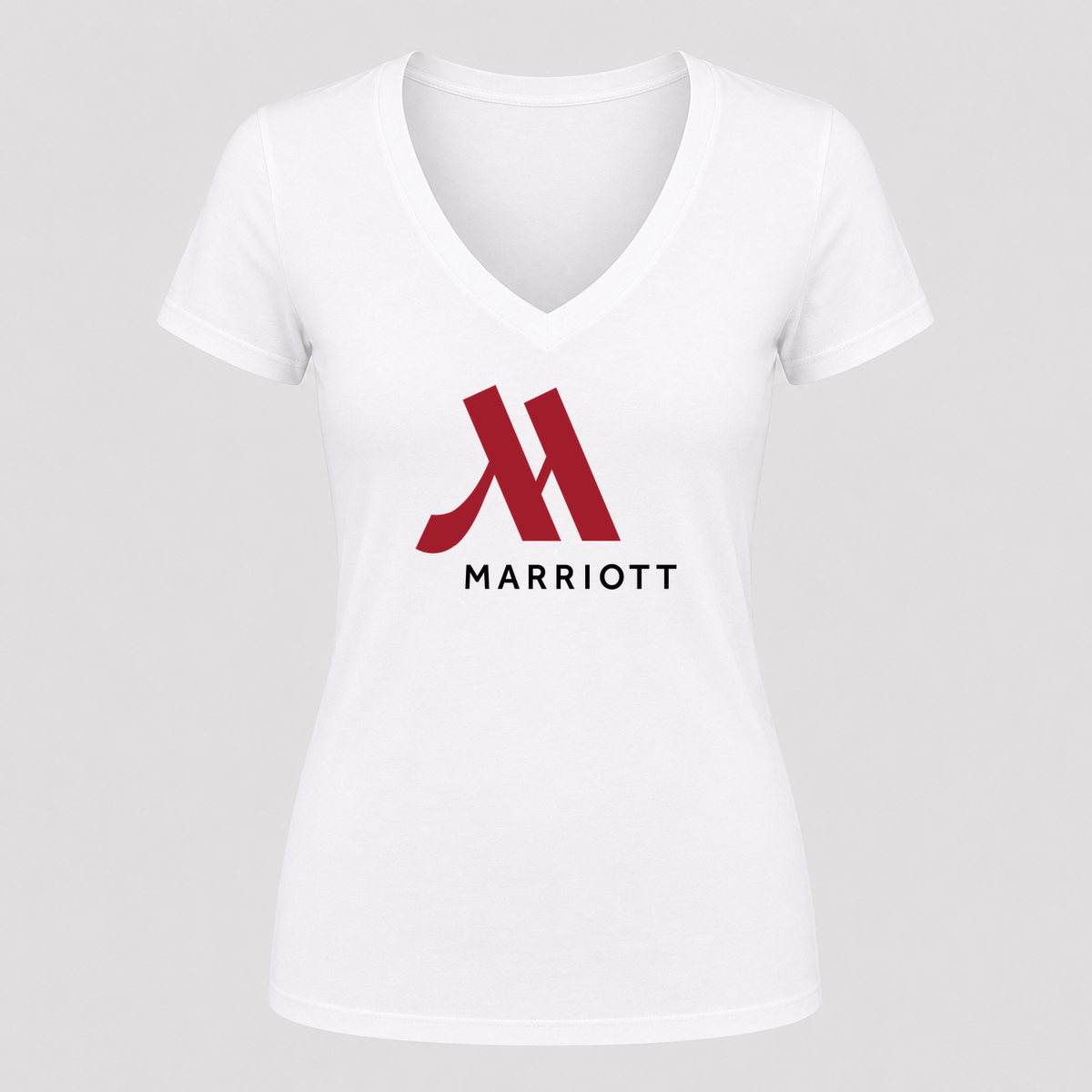 Women's Marriott V Neck T-Shirt in white