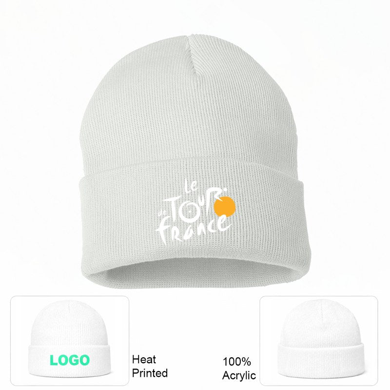 Tour de France White Logo White Beanie Hat