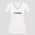 Women's NVIDIA V Neck T-Shirt in white