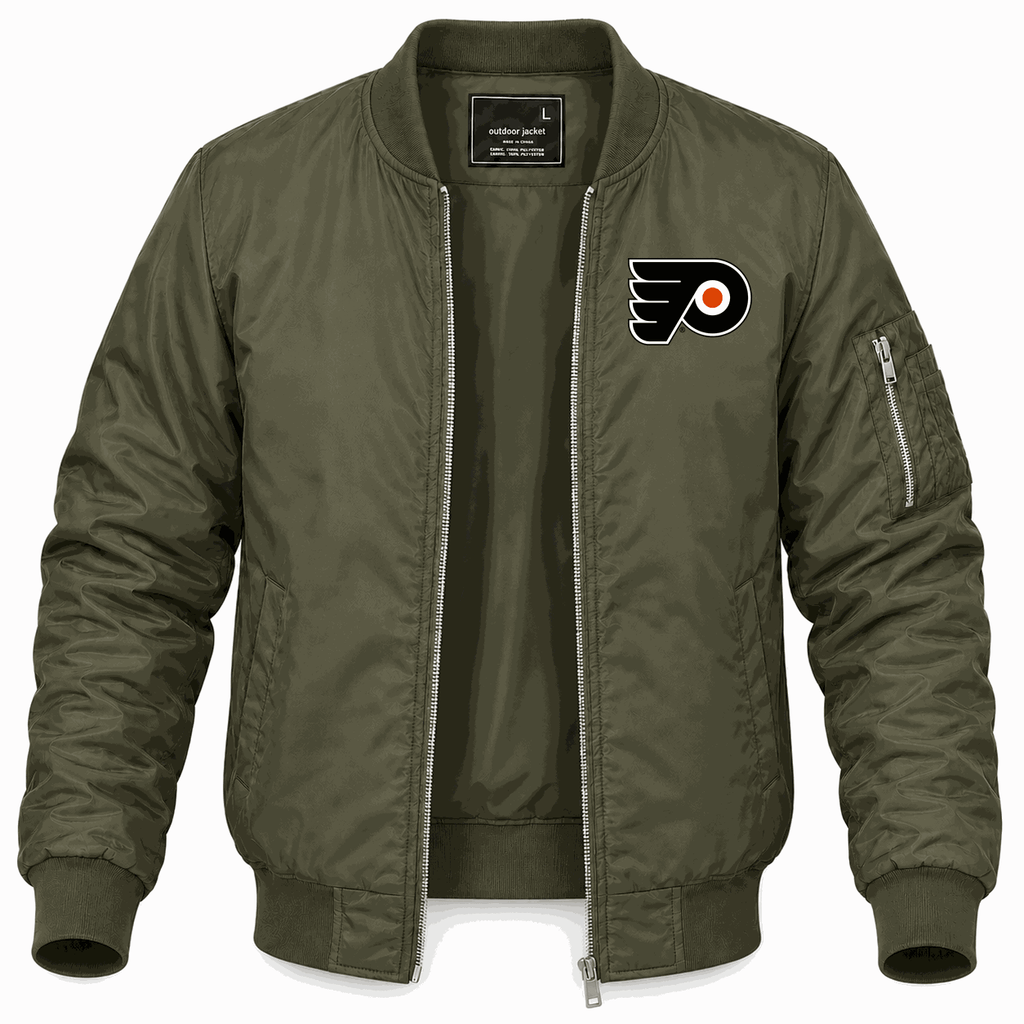 Men's Philadelphia Flyers Lightweight Bomber Jacket - Army Green