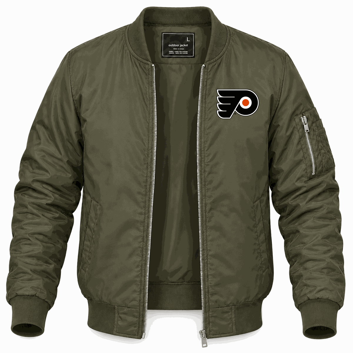 Men's Philadelphia Flyers Lightweight Bomber Jacket - Army Green