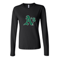 Women's Oakland Athletics Long Sleeve T-Shirt - Black