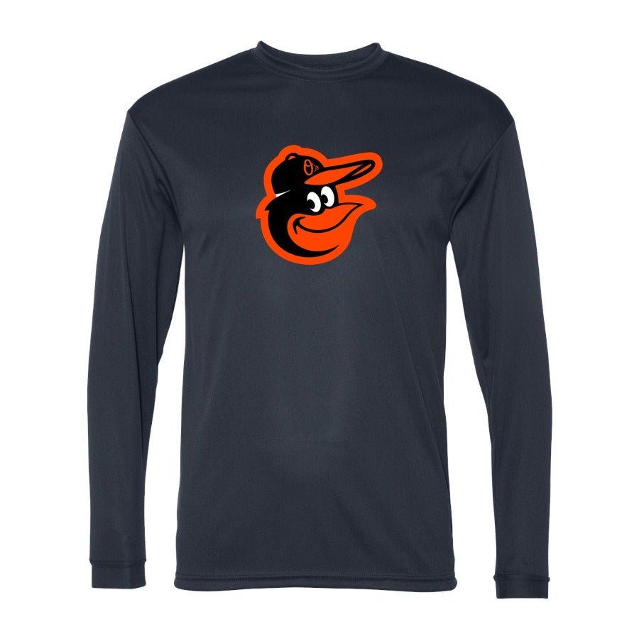 Men's Baltimore Orioles Polyester Long Sleeve T-Shirt - Navy
